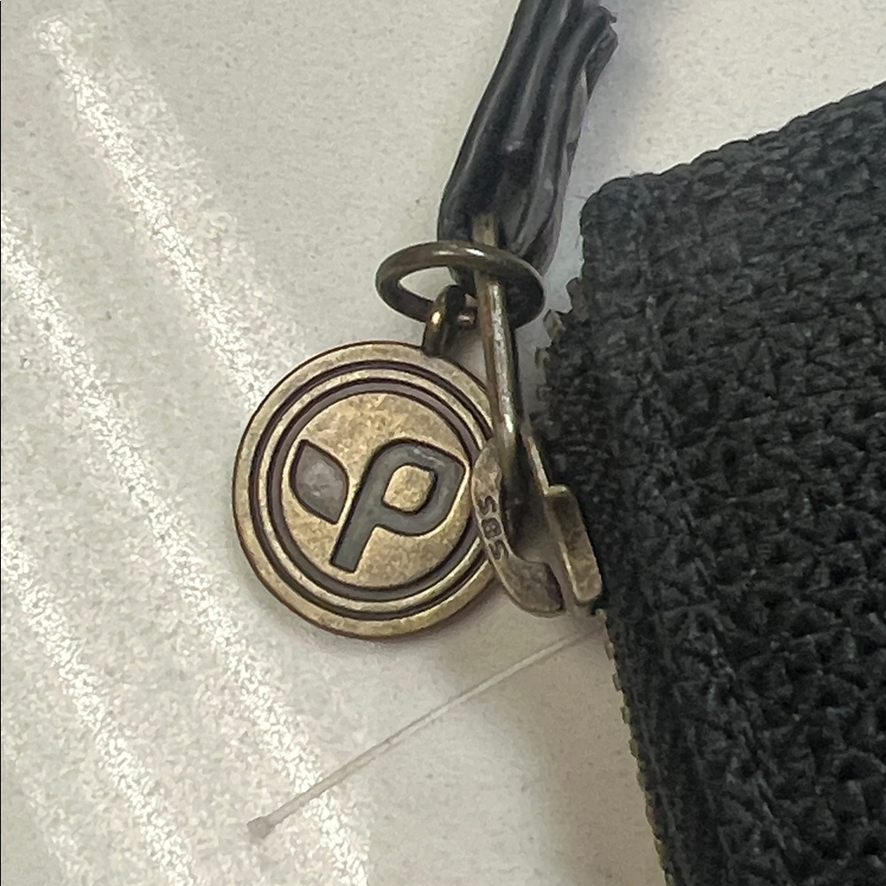 Pistil Black Have We Met? Textured Pouch Wristlet Bag with Leather Accent - Picture 3 of 13